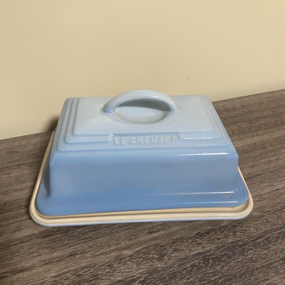 Brand New Le Creuset European Butter Dish, Coastal Blue